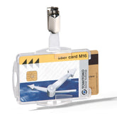 Durable Duo Security Pass Holder 54x87mm with Clip Holds 2 ID/Security Cards Transparent (Pack 25) - 821819 DD